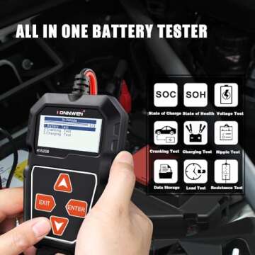 KONNWEI 12V Car Battery Tester 100-2000 CCA Load Tester Automotive Alternator Tester Battery Analyzer