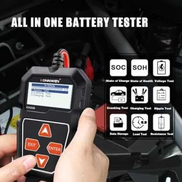KONNWEI 12V Car Battery Tester 100-2000 CCA Load Tester Automotive Alternator Tester Battery Analyzer
