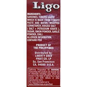 Ligo Sardine Bundle, 3 Cans Sardines in Tomato Sauce, 3 Cans Sardines in Tomato Sauce with Chili Added, [Pack of 6 Cans]