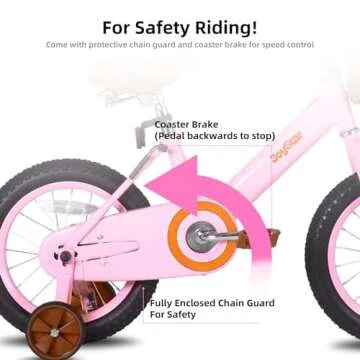 JOYSTAR 16 Inch Kids Bikes with Training Wheels & Basket, Vintage Girls Bike for Toddler of 4-7 Years, Kids Bicycles, Pink