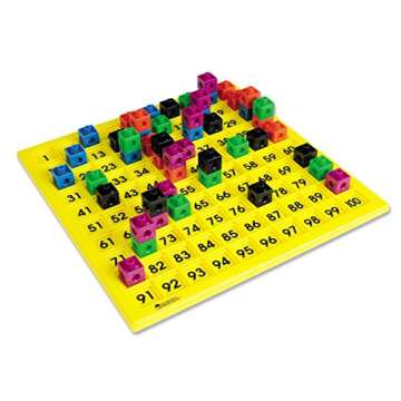 Learning Resources Hundreds Number Board, Plastic, Multi-color, 12 L x 12 W in (LER1331)