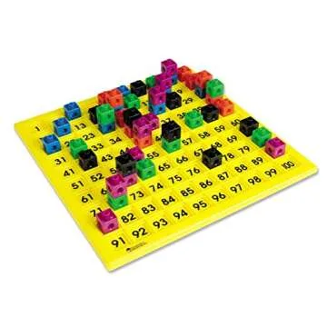 Learning Resources Hundreds Number Board, Plastic, Multi-color, 12 L x 12 W in (LER1331)