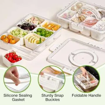 Mfacoy Snackle Box - Clear Snack Container with Lid