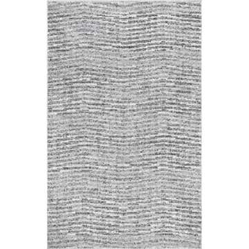 nuLOOM 5' x 8' Performance Indoor Area Rug, Non-Shed, Power Loomed High-Traffic Area Rug for Living Room, Bedroom, Home, Sherill Grey