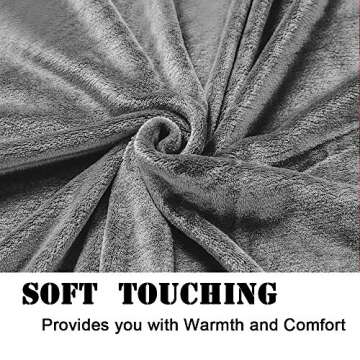 SAKIAO Fleece Blanket Throw Size Lightweight Fuzzy Plush Super Soft & Warm Cozy Luxury Couch Bed Blanket Microfiber(Grey,Throw)