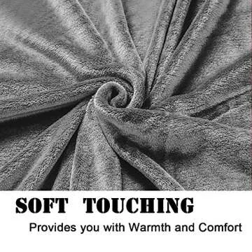SAKIAO Fleece Blanket Throw Size Lightweight Fuzzy Plush Super Soft & Warm Cozy Luxury Couch Bed Blanket Microfiber(Grey,Throw)