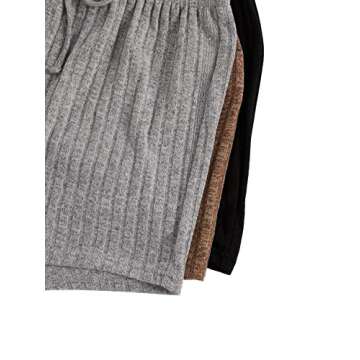 SOLY HUX Womens Pajamas Lounge Set 3 Sets Sleepwear Rib Knit Crop Tank Top and Shorts PJ Summer Outfits Multi S