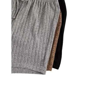 SOLY HUX Womens Pajamas Lounge Set 3 Sets Sleepwear Rib Knit Crop Tank Top and Shorts PJ Summer Outfits Multi S