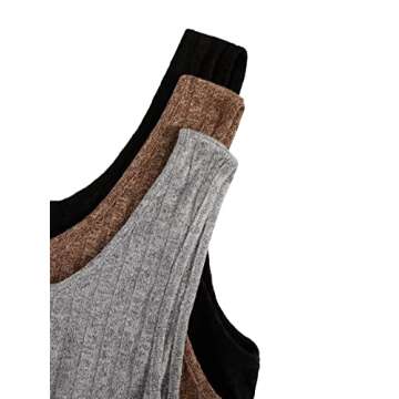 SOLY HUX Womens Pajamas Lounge Set 3 Sets Sleepwear Rib Knit Crop Tank Top and Shorts PJ Summer Outfits Multi S