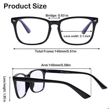 4 Pack Reading Glasses Blue Light Blocking Readers for Women Men Nerd Glasses Comfort Lightweight Eyeglasses