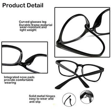 4 Pack Reading Glasses Blue Light Blocking Readers for Women Men Nerd Glasses Comfort Lightweight Eyeglasses