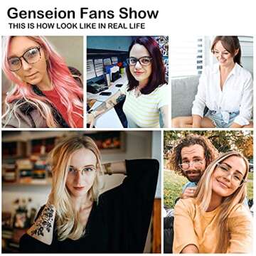 4 Pack Reading Glasses Blue Light Blocking Readers for Women Men Nerd Glasses Comfort Lightweight Eyeglasses