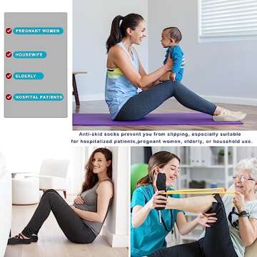 Cooque Yoga Socks for women with Non-Slip Grips Straps - for Pilates, Pure Barre, Ballet, Dance, and Barefoot Workouts