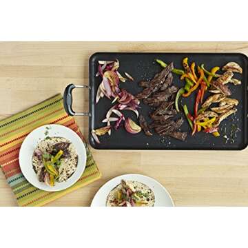 Imusa IMU-1818 Nonstick Double Burner Griddle 26-In, 20" X 12", Black