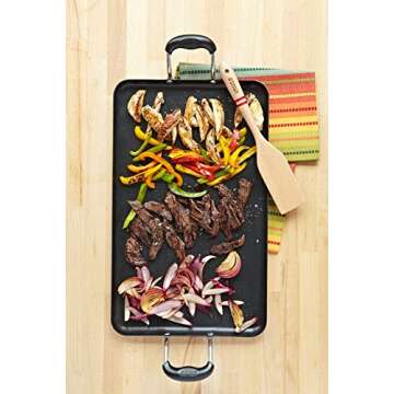 Imusa IMU-1818 Nonstick Double Burner Griddle 26-In, 20" X 12", Black