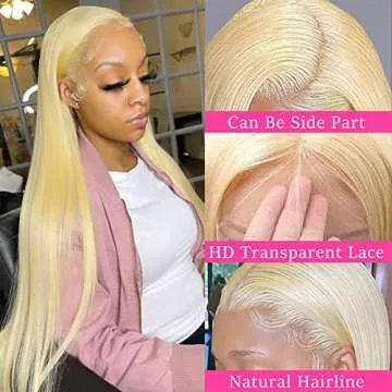 COUGARBEAUTY 613 HD 30 Inch Lace Front Wig Human Hair 13x4 Straight Blonde Lace Front Wigs Transparent 613 HD Lace Frontal Wig Pre Plucked with Baby Hair 150% Density