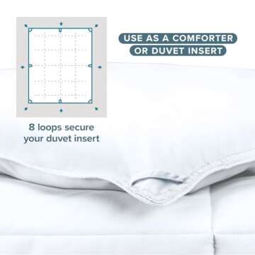 Bare Home Duvet Insert Kids Comforter - Twin/Twin Extra Long - Goose Down Alternative - Ultra-Soft - Premium 1800 Series - All Season Warmth - Bedding Comforter (Twin/Twin XL, White)