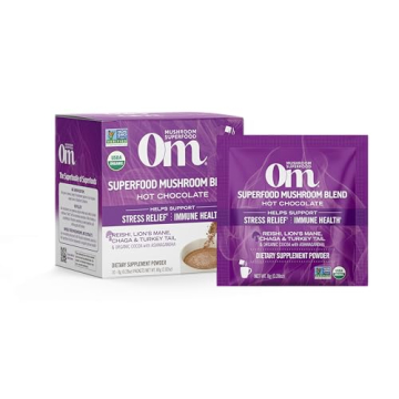OM Mushroom Superfood Hot Chocolate Blend, 10 Packets for Focus and Stress Relief