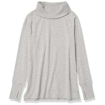 Amazon Essentials Women's Funnel Neck Tunic in Light Grey Heather