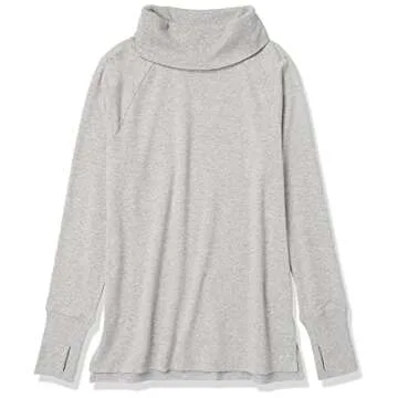 Amazon Essentials Women's Funnel Neck Tunic in Light Grey Heather