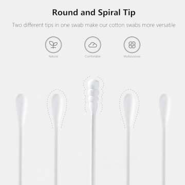 1500pcs Tiny Cotton Buds, with Round & Spiral