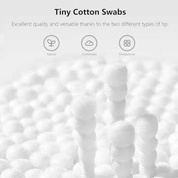1500pcs Tiny Cotton Buds, with Round & Spiral