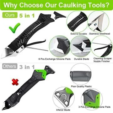 5 in 1 Silicone Caulking Tool for Effortless Finishing