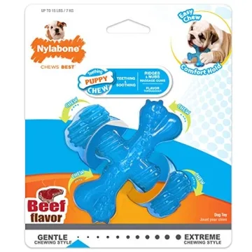 Nylabon Power Chew Comfort Hold X Bone Chew Toy for Puppies, Beef Flavor, Small (1 Count)