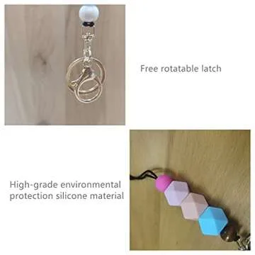 Urmforweilin 3PCS Teacher Breakaway Lanyards for Id Badges and Keys, Beaded Cute Badge Lanyards for Women Soft Nurse Necklace Boho Lanyards Fashion Silicone Bead Lanyard