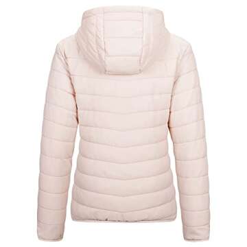 Outdoor Ventures Women's Packable Lightweight Full-Zip Puffer Jacket with Hood Quilted Winter Coat
