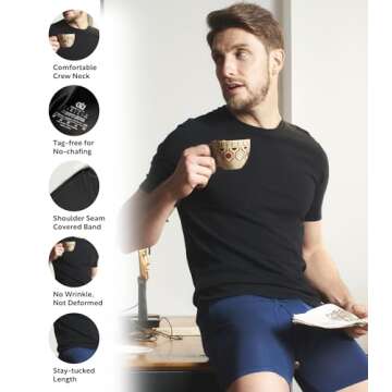 DAVID ARCHY Men's Undershirts Micro Modal Ultra Soft T-Shirts Stretch Moisture-Wicking Crewneck Tees for Men, 3-Pack (M, White)