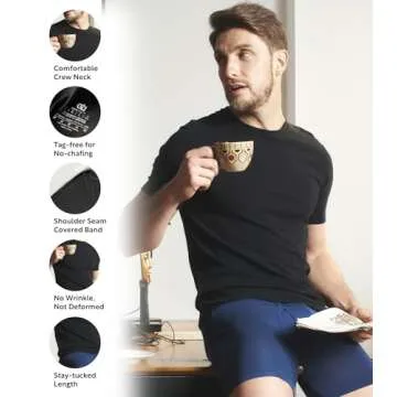 DAVID ARCHY Men's Undershirts Micro Modal Ultra Soft T-Shirts Stretch Moisture-Wicking Crewneck Tees for Men, 3-Pack (M, White)