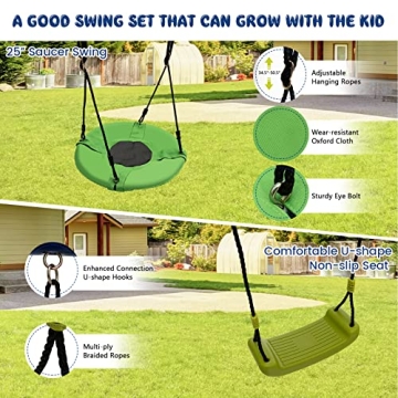 Costzon 7-in-1 Heavy Duty Swing Set for Kids Backyard Fun