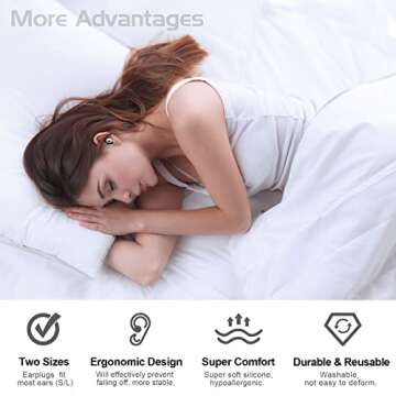 Dahuyoo Silicone Earplugs for Noise Reduction & Comfort