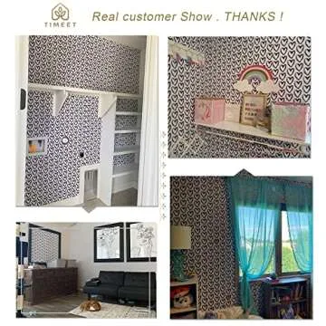 Timeet Modern Heart Wallpaper Peel and Stick - 17.7" x 78.7"