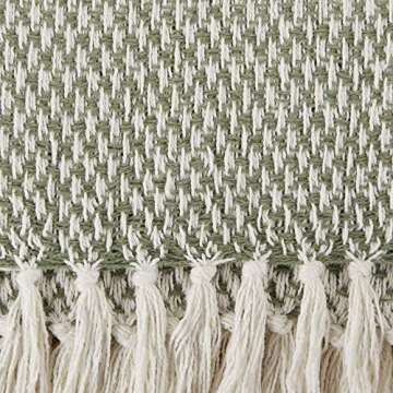 DII Woven 100% Cotton Throw in Artichoke Green - Cozy & Stylish