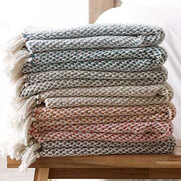 DII Woven 100% Cotton Throw in Artichoke Green - Cozy & Stylish