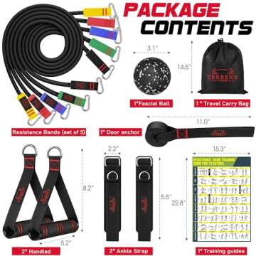 Resistance Bands, Heavy Exercise Bands with Handles, Fitness Bands for Working Out, Workout Bands for Men and Women, Weight Bands Set for Muscle Training, Strength, Yoga, Home Gym Equipment