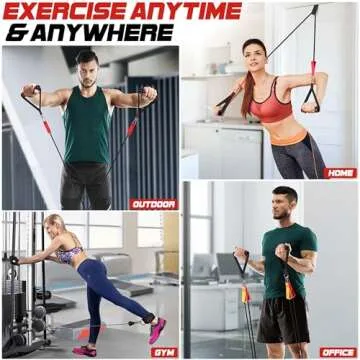 Resistance Bands, Heavy Exercise Bands with Handles, Fitness Bands for Working Out, Workout Bands for Men and Women, Weight Bands Set for Muscle Training, Strength, Yoga, Home Gym Equipment