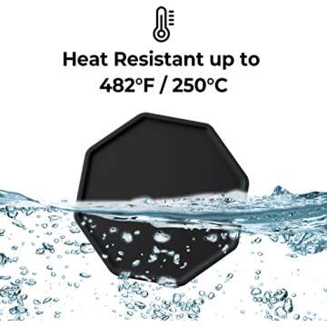 Carrotez Silicone Coasters for Drinks, Coasters for Coffee Table, Bar, Non-Slip Cup Coasters, Tabletop Protection, Dishwasher Safe, Set of 4 - Black