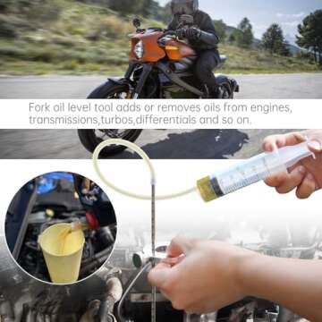 Windance Motorcycle Fork Suspension Oil Level Measurement Gauge Tool with Adjustable Ring, 60ml Fron...