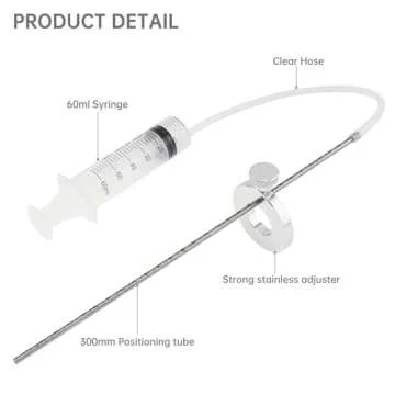 Windance Motorcycle Fork Suspension Oil Level Measurement Gauge Tool with Adjustable Ring, 60ml Front Fork Oil Syringe Tool