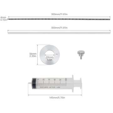 Windance Motorcycle Fork Suspension Oil Level Measurement Gauge Tool with Adjustable Ring, 60ml Front Fork Oil Syringe Tool