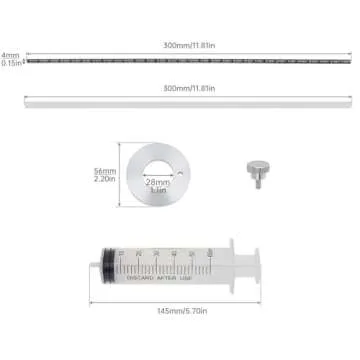 Windance Motorcycle Fork Suspension Oil Level Measurement Gauge Tool with Adjustable Ring, 60ml Front Fork Oil Syringe Tool
