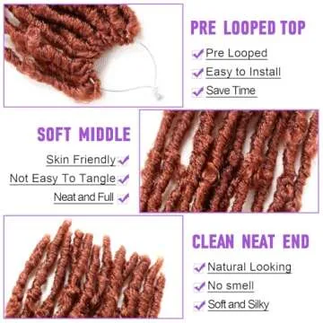 Butterfly Locs Crochet Hair 7 Packs Soft Pre Looped 12 Inch