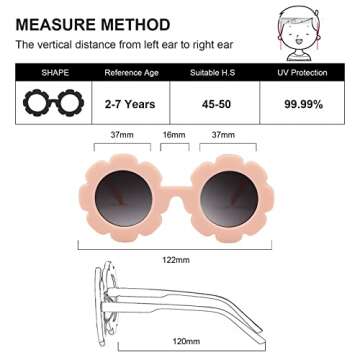 ADE WU Kids Sunglasses - UV400 Protection Flower Design