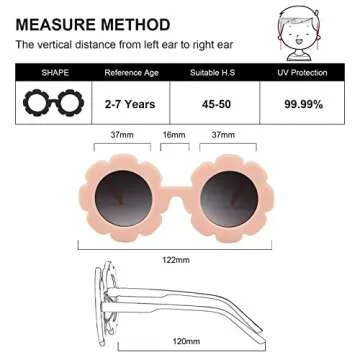 ADE WU Kids Sunglasses - UV400 Protection Flower Design