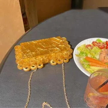 Gold Acrylic Clutch Purse for Women with Marbling Evening Handbag Square Box Crossbody Bag with Glitter Beads for Wedding Christmas Cocktail Party