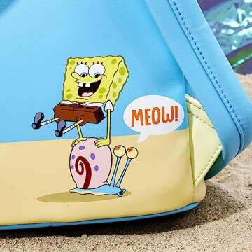 Loungefly Backpack Spongebob Squarepants - Sponge Bob Gary - Backpack - Spongebob Squarepants - Cute Collectable Bag - Gift Idea - Official Merchandise - for Boys, Girls - TV Fans