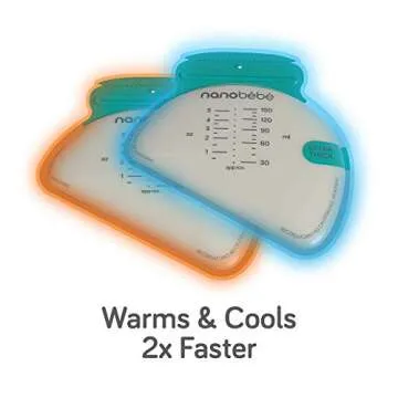 Nanobébé 100 Breastmilk Storage Bags Refill Pack – Fast, Even Thawing & Warming – Breastfeeding Supplies Lay Flat to Save Space & Track Pumping – Breastmilk Bags for Freezer or Fridge